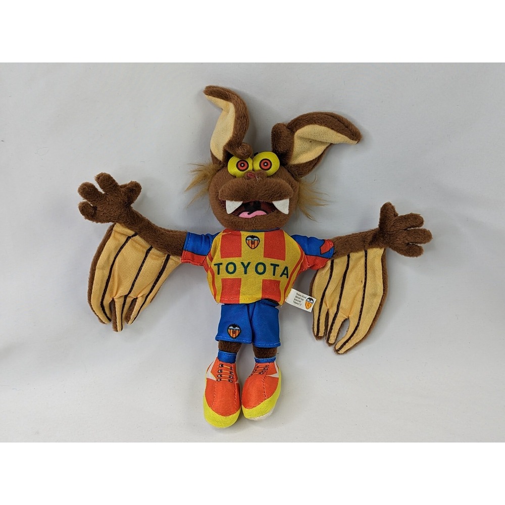 Valencia CF Soccer Bat Plush Promo Mascot 8 Inch Stuffed Animal Toy